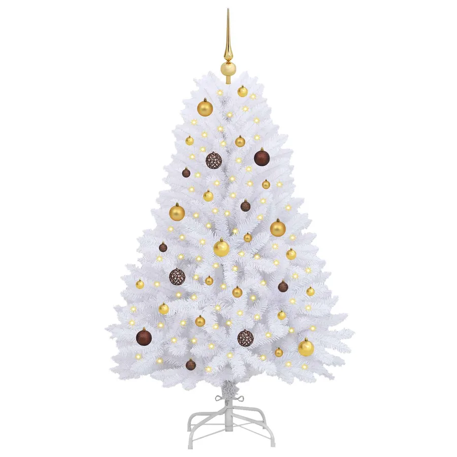 Sapin de Noël artificiel Blanc 80 x 80 x 150 cm PVC et métal - 3