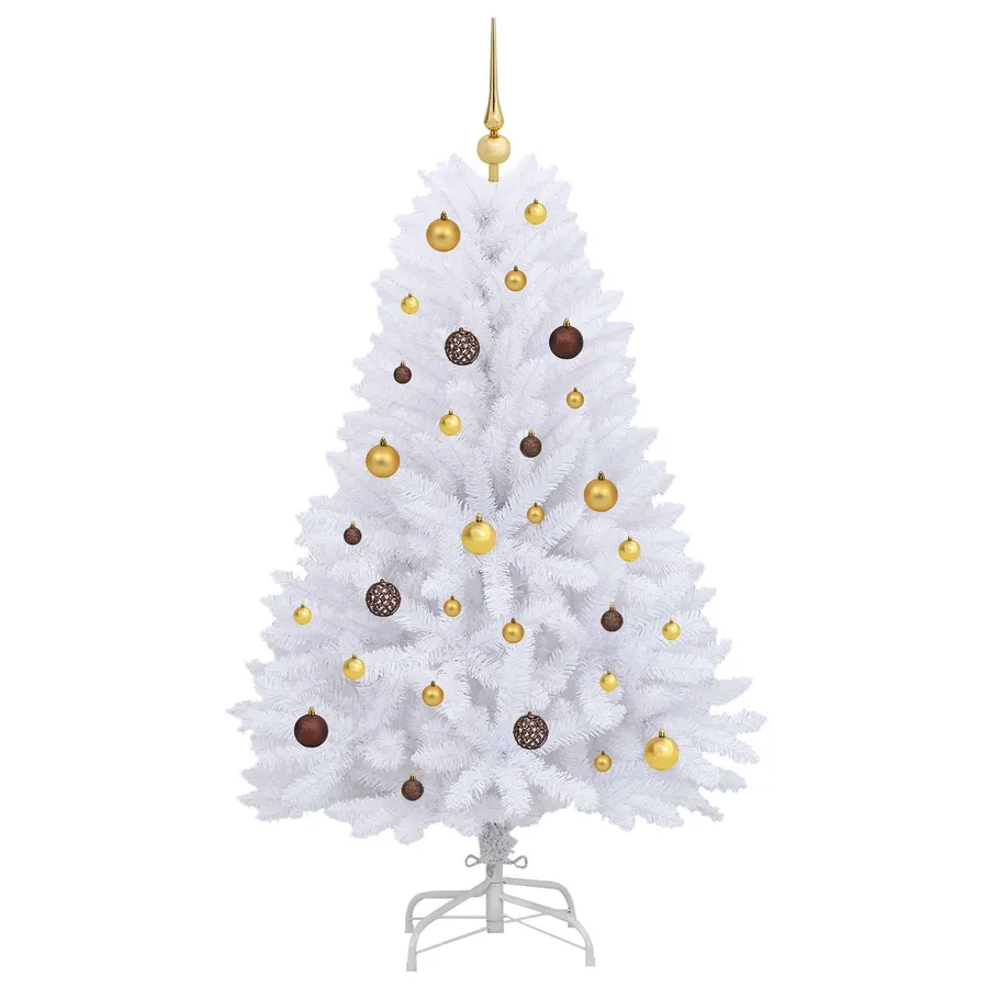 Sapin de Noël artificiel Blanc 80 x 80 x 150 cm PVC et métal - 4