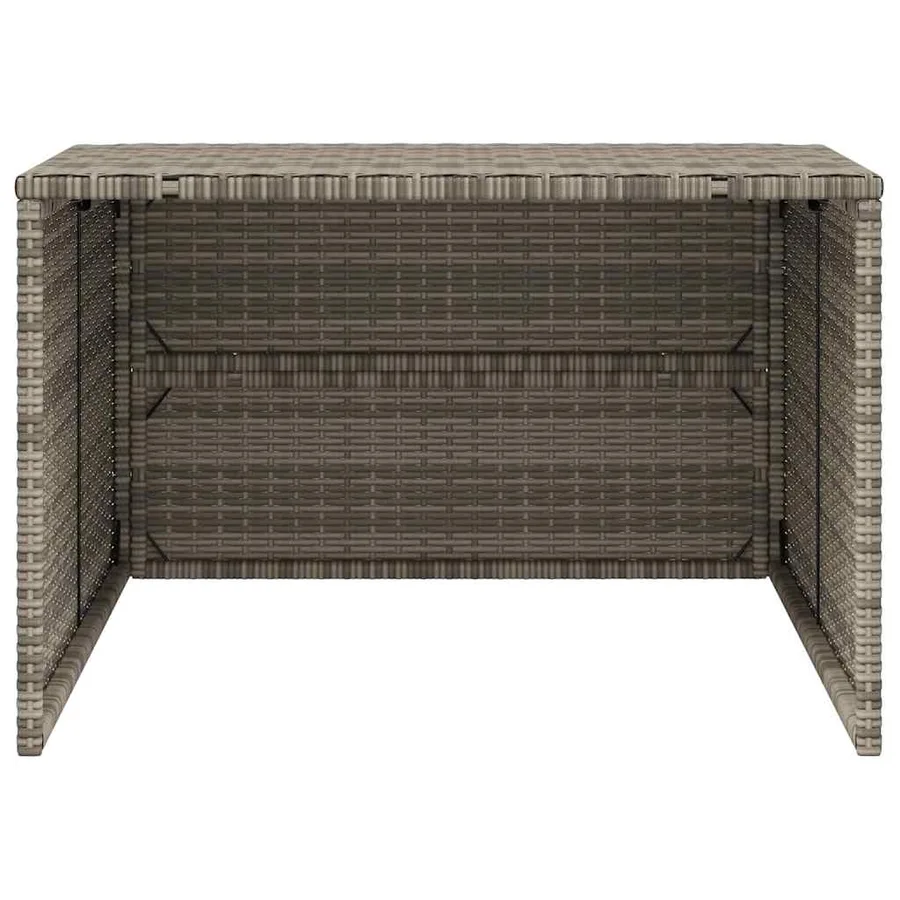 Garage pour robot tondeuse gris 86x90x52/57 cm résine tressée - 6