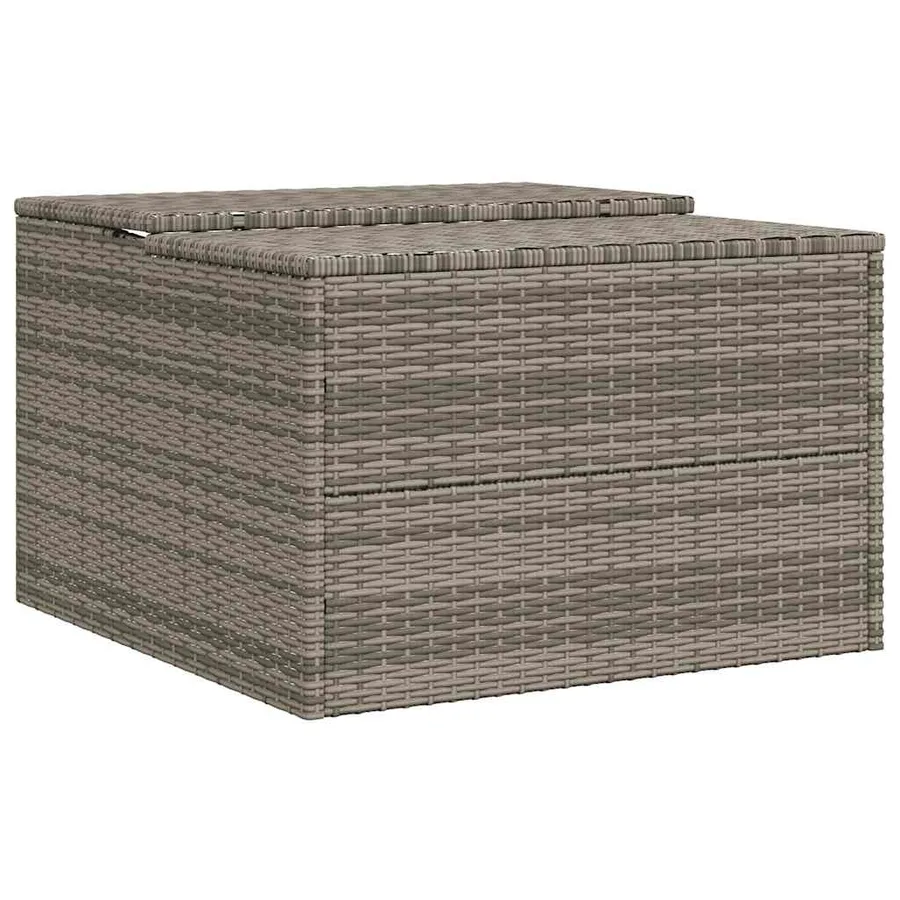 Garage pour robot tondeuse gris 86x90x52/57 cm résine tressée - 8