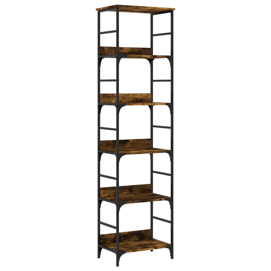 Bibliothèque chêne fumé 50x33x188,5 cm bois d'ingénierie - 2