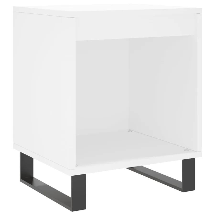 Table de chevet Blanc 40x35x50 cm Bois d’ingénierie - 2