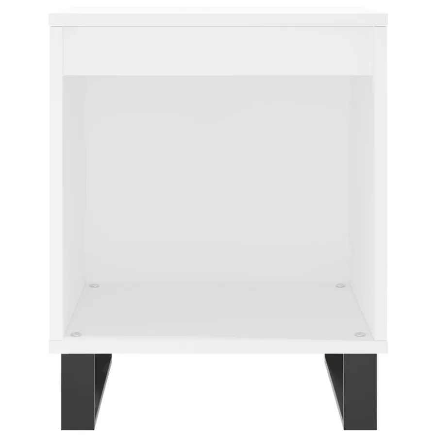 Table de chevet Blanc 40x35x50 cm Bois d’ingénierie - 4