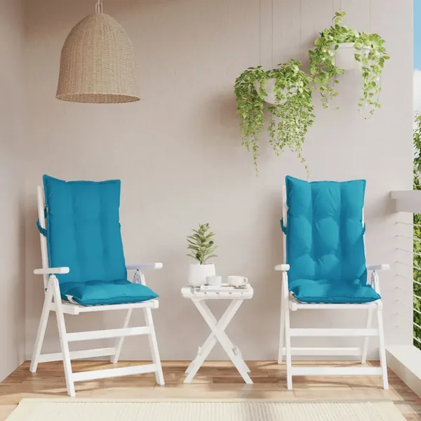 Coussins de chaise à dossier haut lot de 2 bleu clair