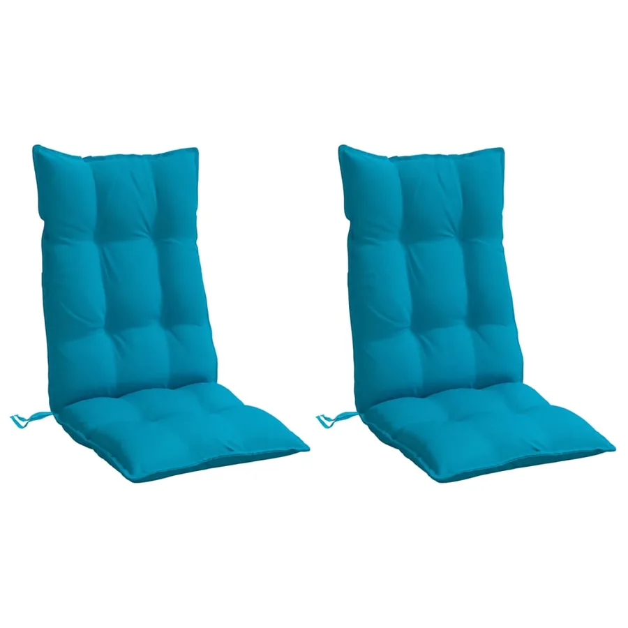 Coussins de chaise à dossier haut lot de 2 bleu clair - 3