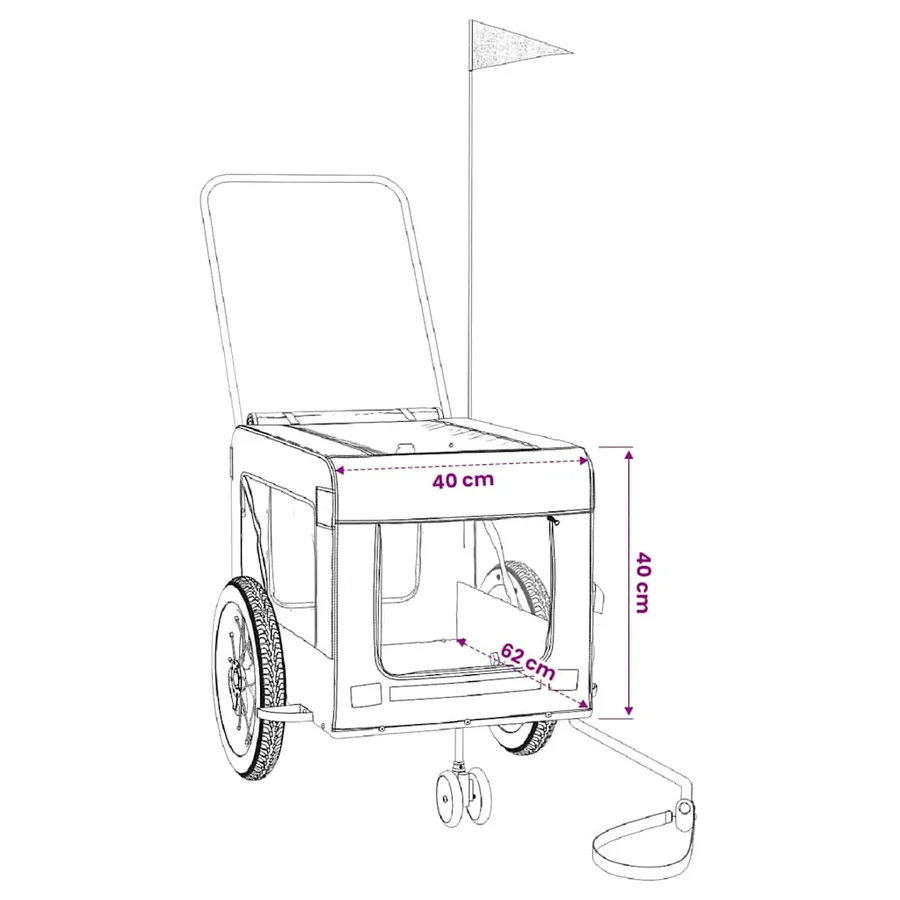 Remorque de vélo pour animaux de compagnie vert et noir - 13