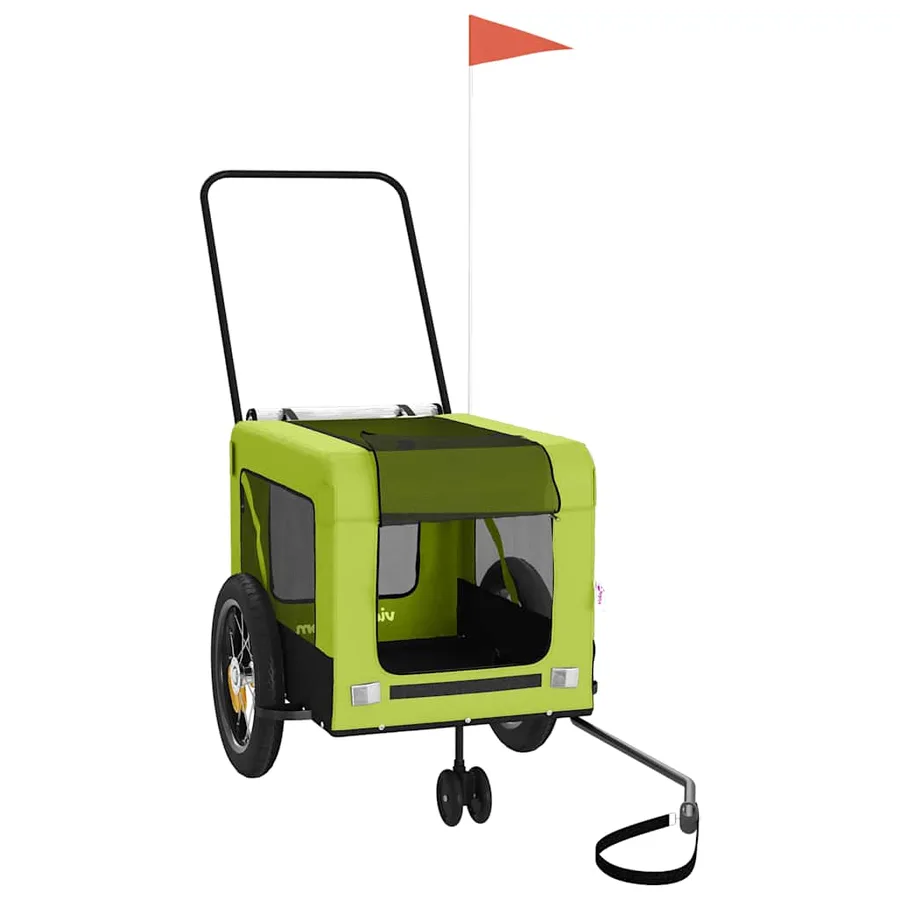 Remorque de vélo pour animaux de compagnie vert et noir - 2