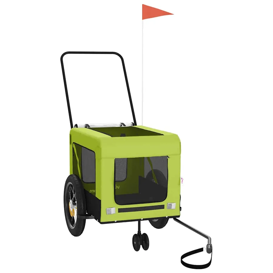 Remorque de vélo pour animaux de compagnie vert et noir - 4
