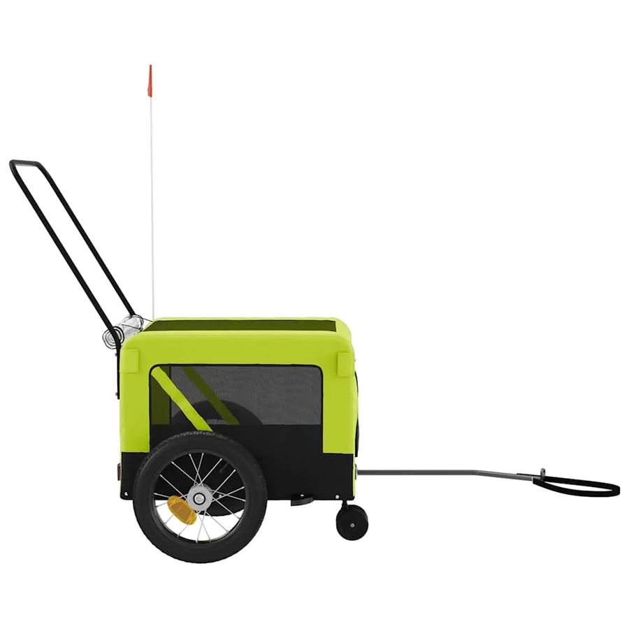 Remorque de vélo pour animaux de compagnie vert et noir - 7