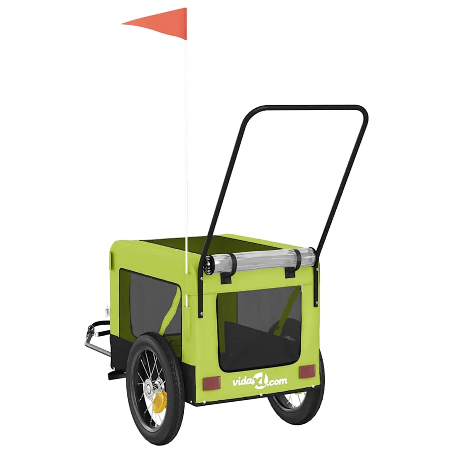 Remorque de vélo pour animaux de compagnie vert et noir - 9
