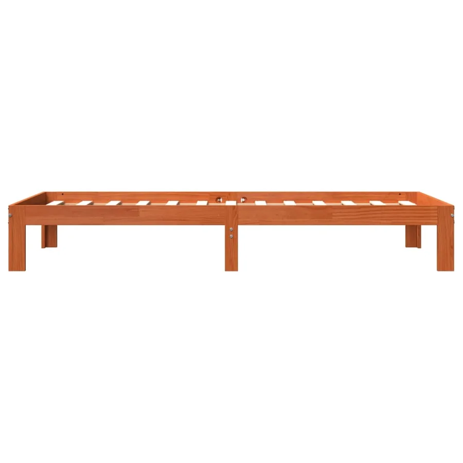 Cadre de lit sans matelas cire marron 75x190 cm bois pin massif - 5