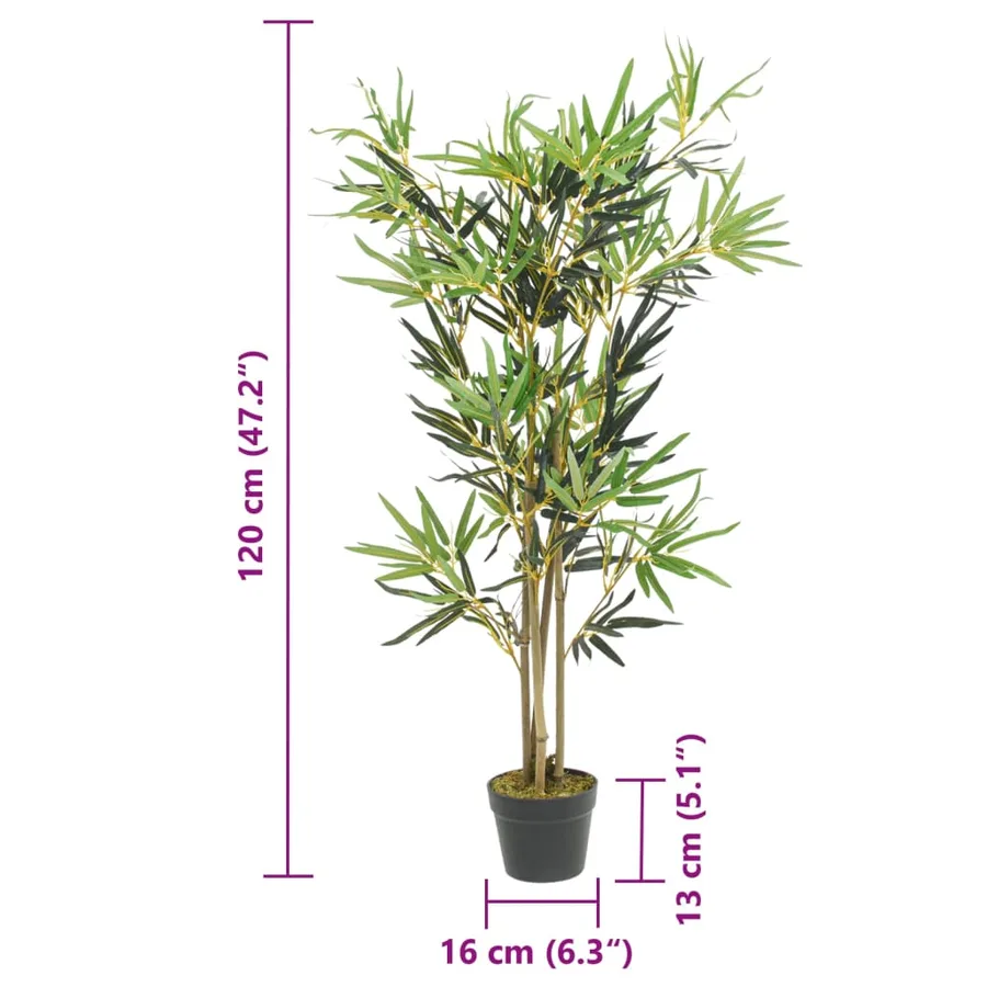 Bambou artificiel 552 feuilles 120 cm vert - 4