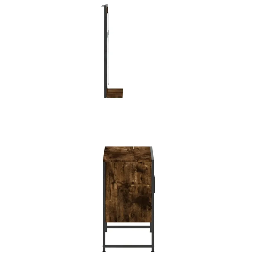 Ensemble d'armoires de salle de bain 2 pcs chêne fumé - 7