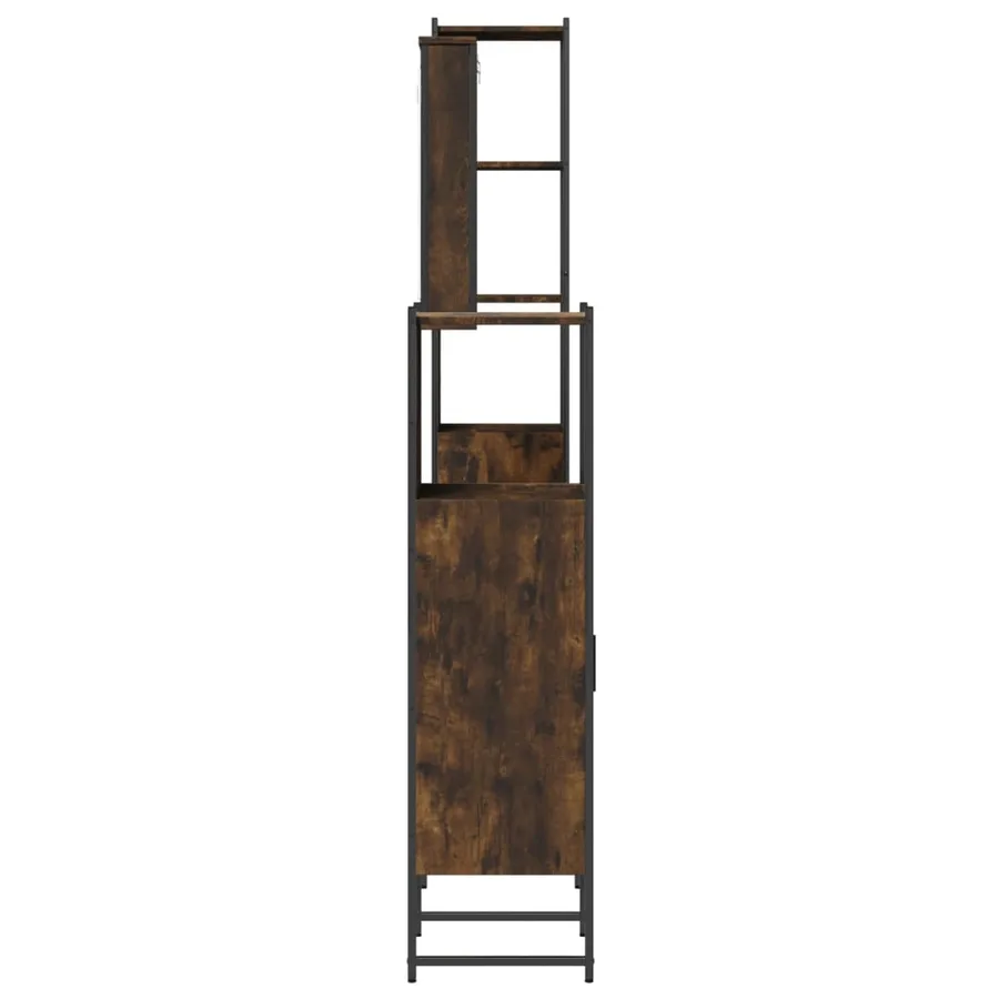 Ensemble de meubles de salle de bain 4 pcs Chêne fumé Bois - 7