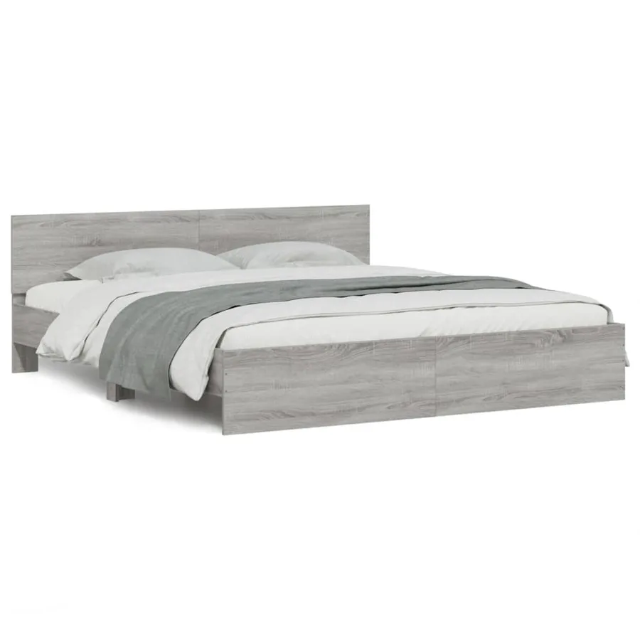 Cadre de lit sans matelas sonoma gris 180x200 cm - 2