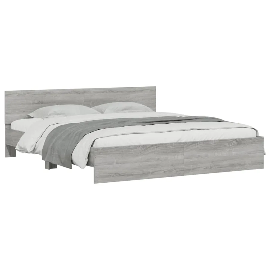 Cadre de lit sans matelas sonoma gris 180x200 cm - 3