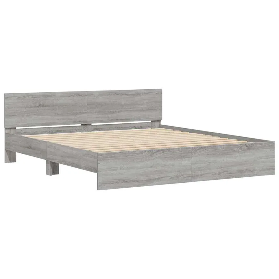 Cadre de lit sans matelas sonoma gris 180x200 cm - 4