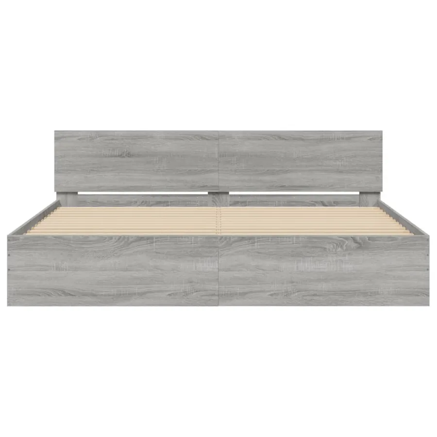 Cadre de lit sans matelas sonoma gris 180x200 cm - 5