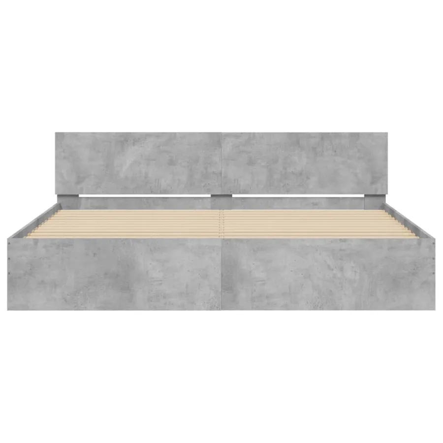 Cadre de lit sans matelas gris béton 180x200 cm - 5