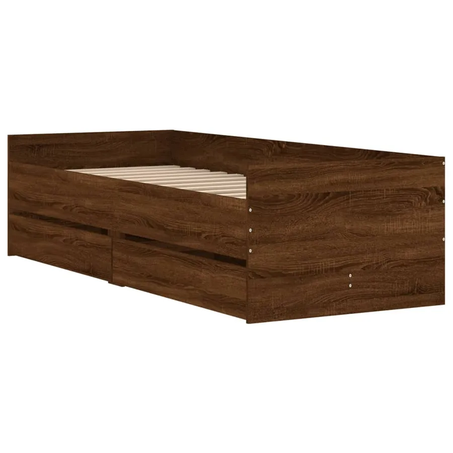 Cadre de lit sans matelas chêne marron 75x190 cm - 3