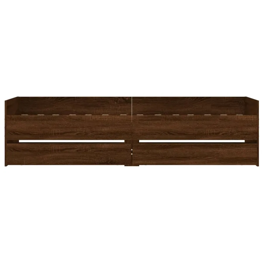 Cadre de lit sans matelas chêne marron 75x190 cm - 6