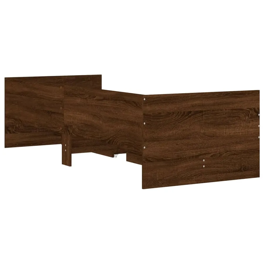 Cadre de lit sans matelas chêne marron 75x190 cm - 8