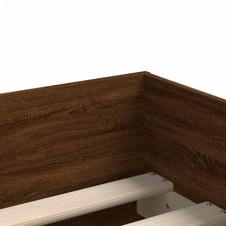 Cadre de lit sans matelas chêne marron 75x190 cm - 9