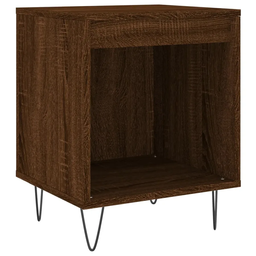 Table de chevet chêne marron 40x35x50 cm bois d’ingénierie - 2
