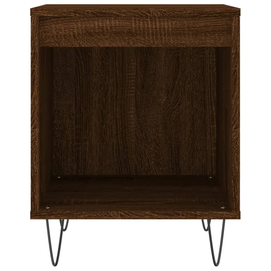 Table de chevet chêne marron 40x35x50 cm bois d’ingénierie - 4