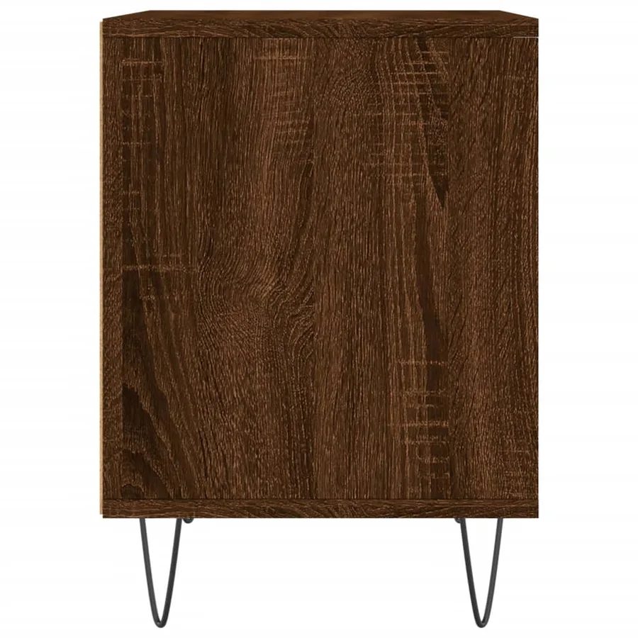 Table de chevet chêne marron 40x35x50 cm bois d’ingénierie - 5