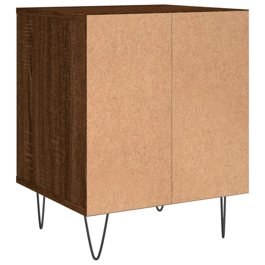 Table de chevet chêne marron 40x35x50 cm bois d’ingénierie - 6