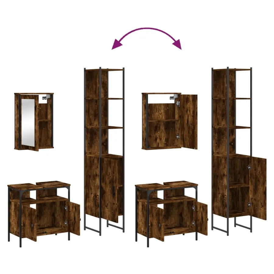 Ensemble de meubles de salle de bain 3 pcs Chêne fumé - 9