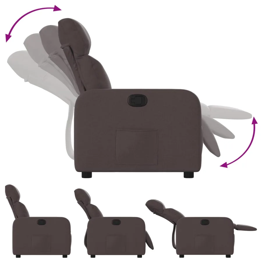 Fauteuil inclinable Marron foncé Tissu - 4
