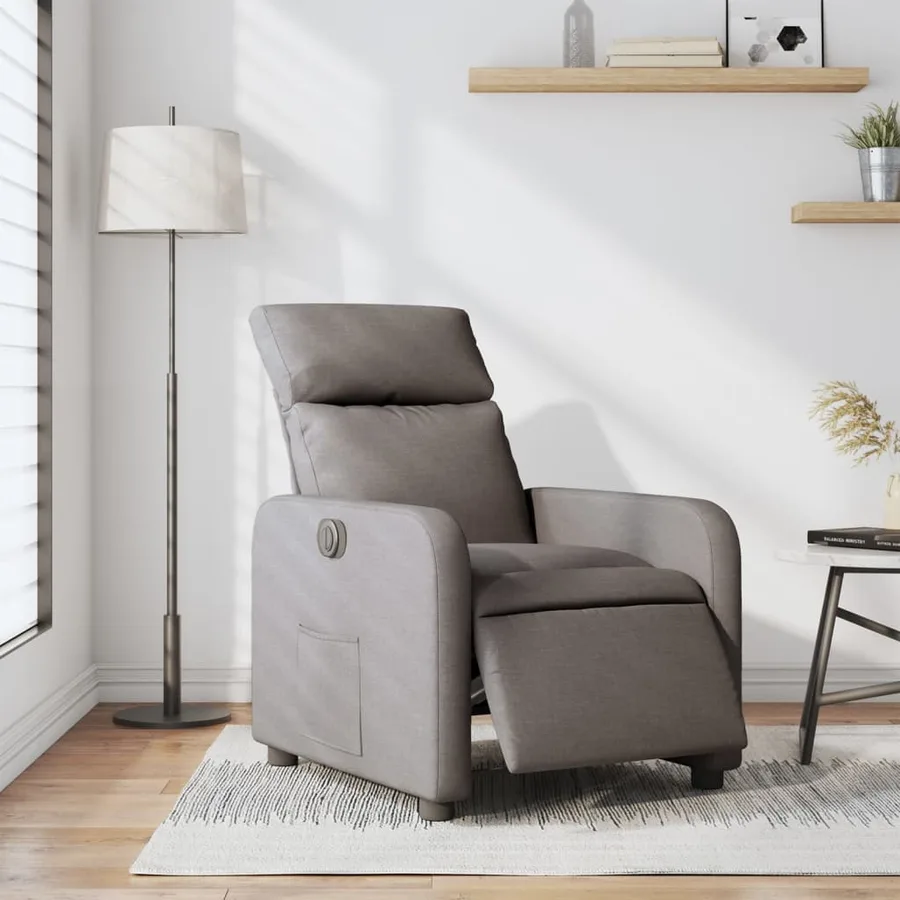 Fauteuil inclinable électrique Taupe Tissu - 16