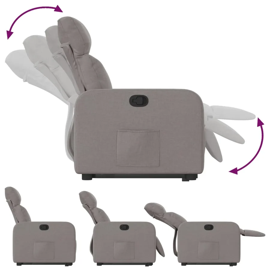 Fauteuil inclinable taupe tissu - 7
