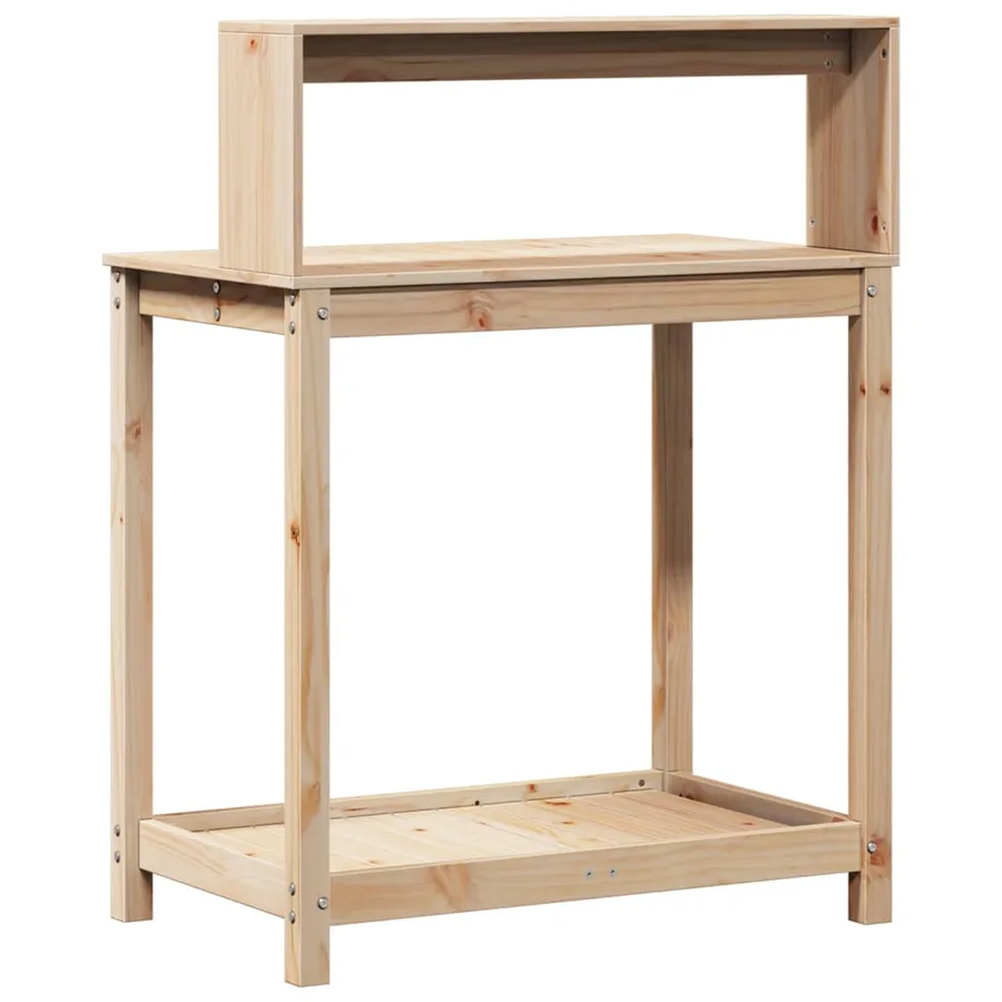 Table de rempotage et étagères 82,5x50x109,5 cm bois massif pin - 7