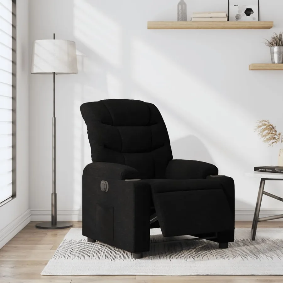 Fauteuil inclinable électrique Noir Tissu - 15