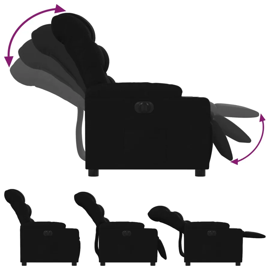 Fauteuil inclinable électrique Noir Tissu - 7