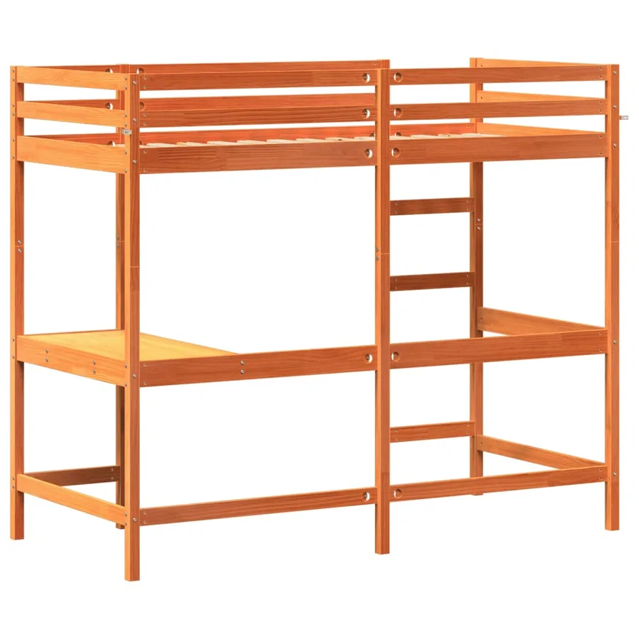 Lit superposé sans matelas cire marron 90x200 cm pin massif - 6