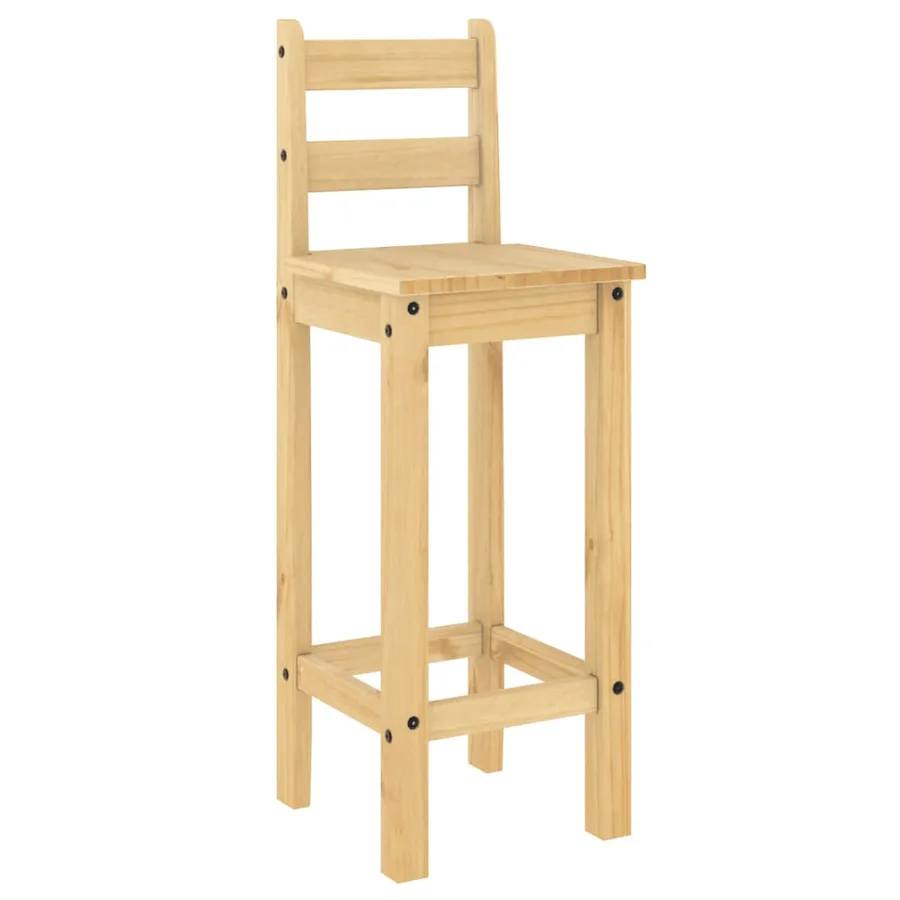 Ensemble de bar 3 pcs Bois de pin massif - 5