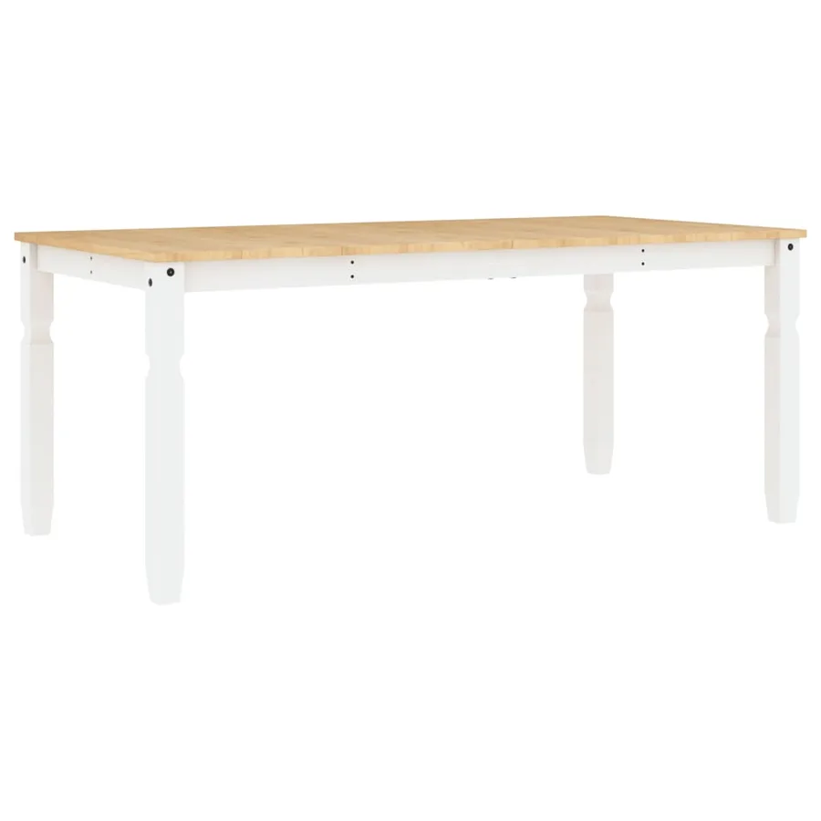 Table à manger Corona blanc 180x90x75 cm bois massif de pin - 2