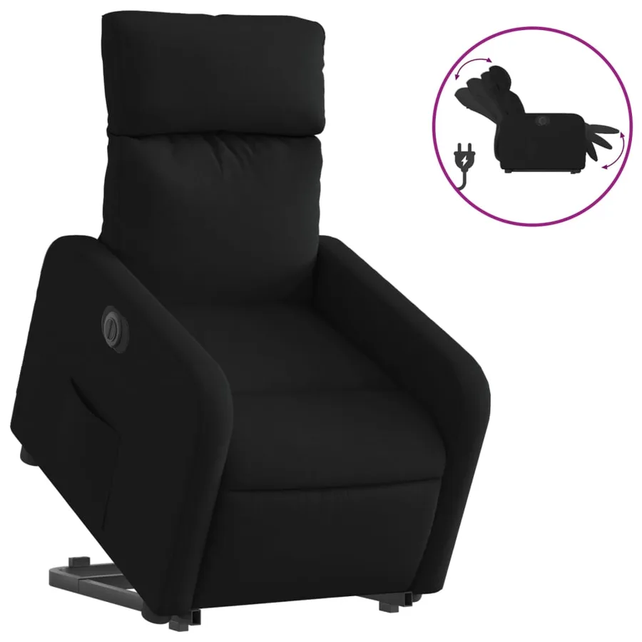 Fauteuil inclinable électrique noir tissu - 2