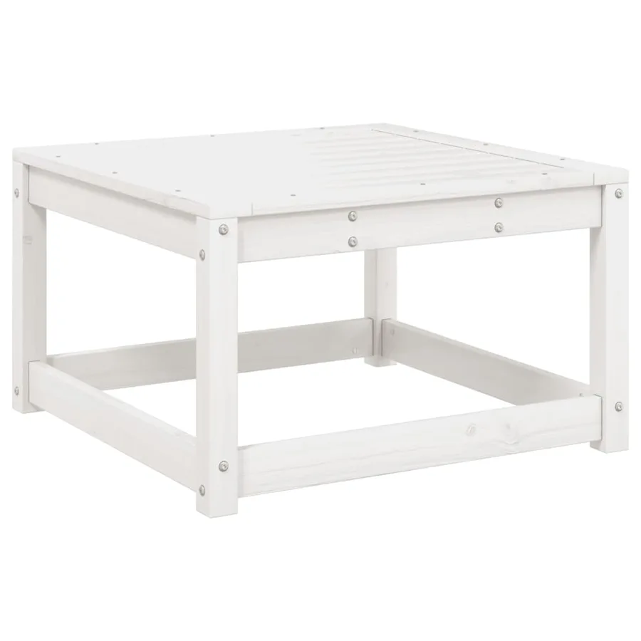 Salon de jardin 6 pcs blanc bois de pin massif - 4