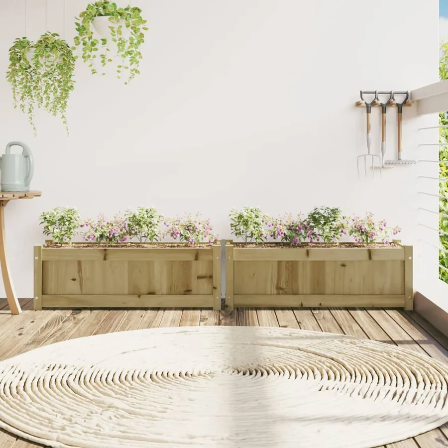 Jardinières 2 pcs bois de pin imprégné - 3