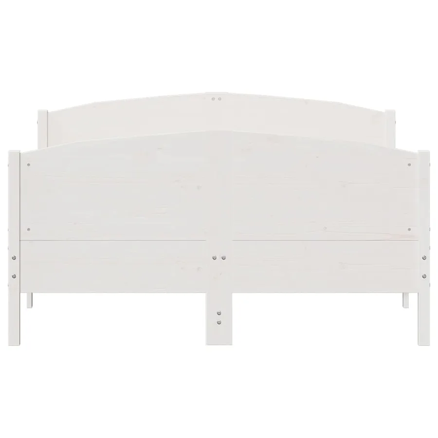 Cadre de lit avec tête de lit blanc 160x200 cm bois pin massif - 4