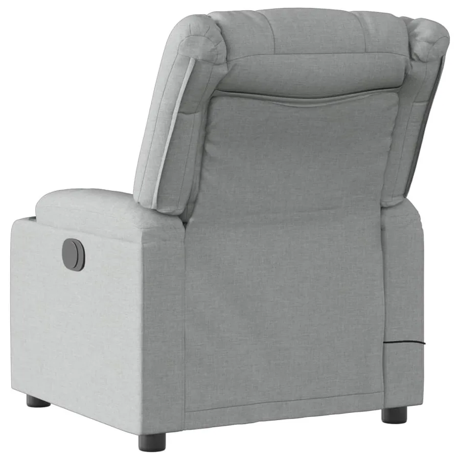 Fauteuil inclinable de massage en tissu gris clair - 4