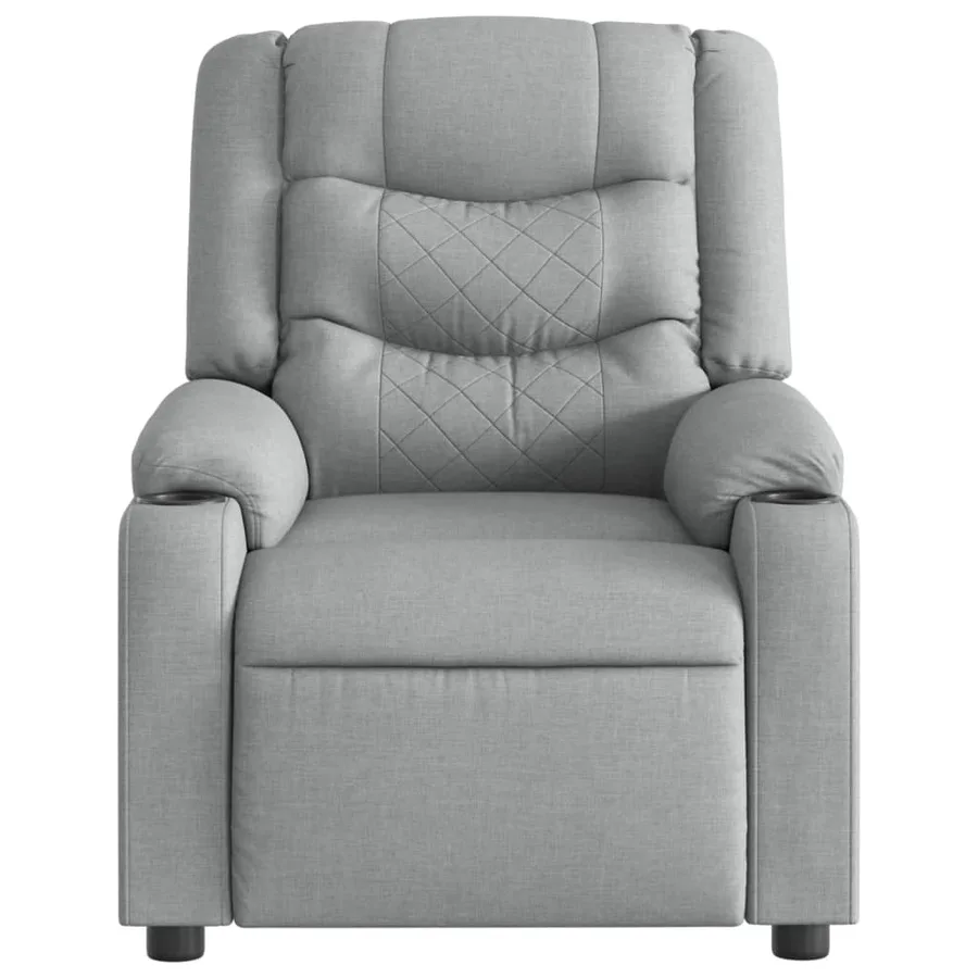 Fauteuil inclinable de massage en tissu gris clair - 7