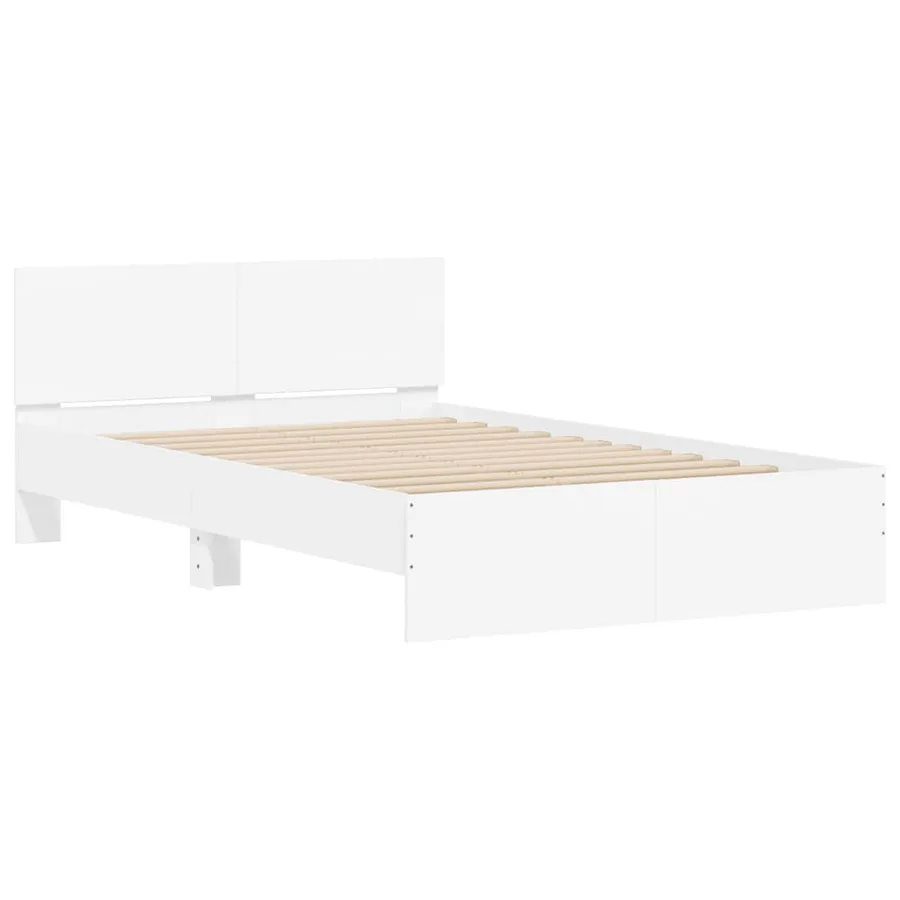 Cadre de lit sans matelas blanc 120x200 cm - 4