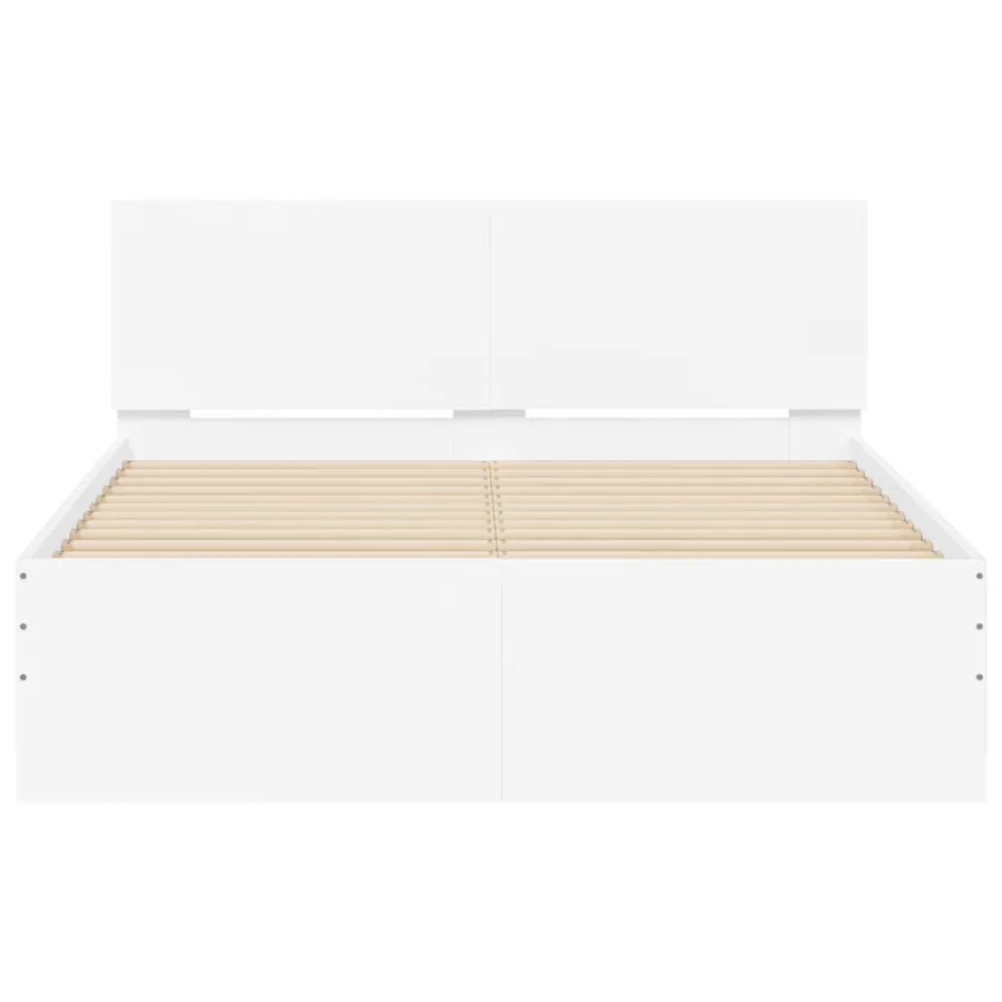 Cadre de lit sans matelas blanc 120x200 cm - 5