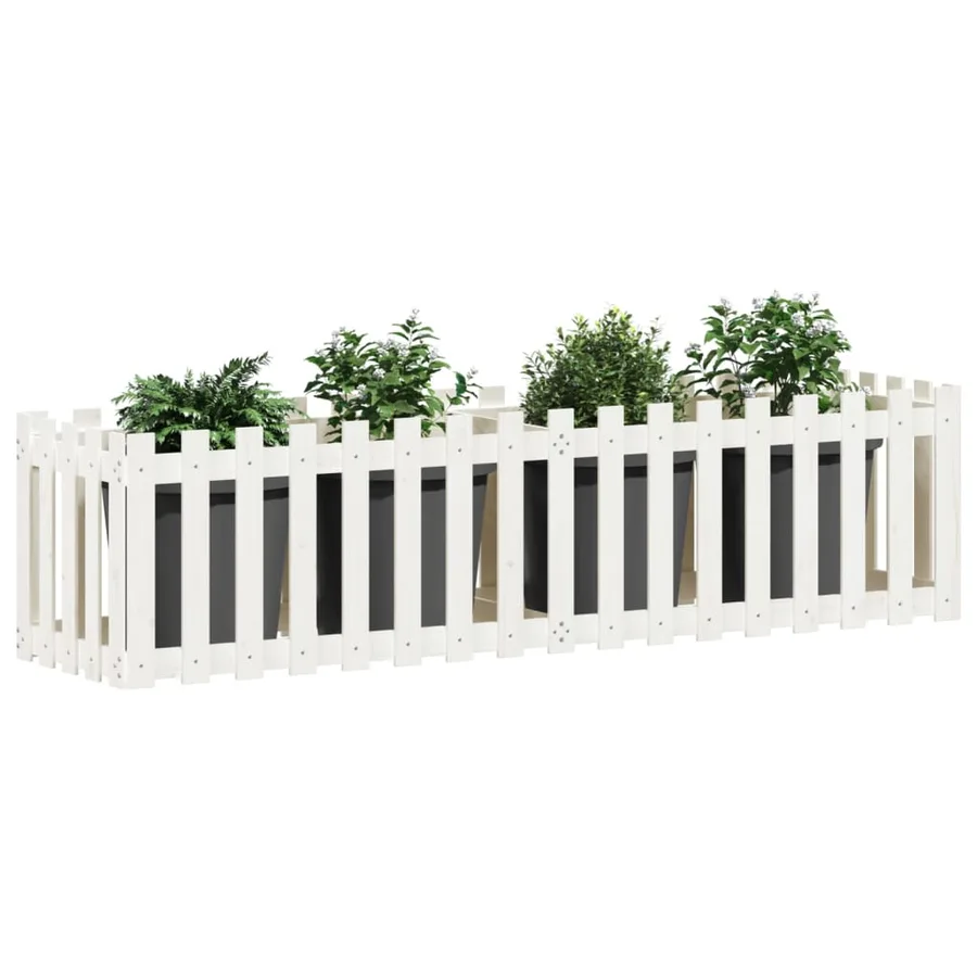 Lit surélevé de jardin design de clôture 200x50x50cm pin massif - 3